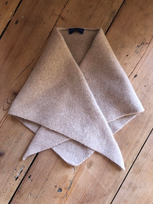 Merino Wool Neckerchief Bandana in Sandstorm Beige