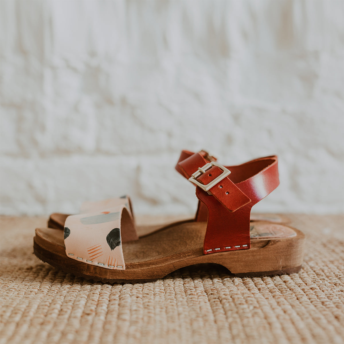 handpainted brandy clog sandals