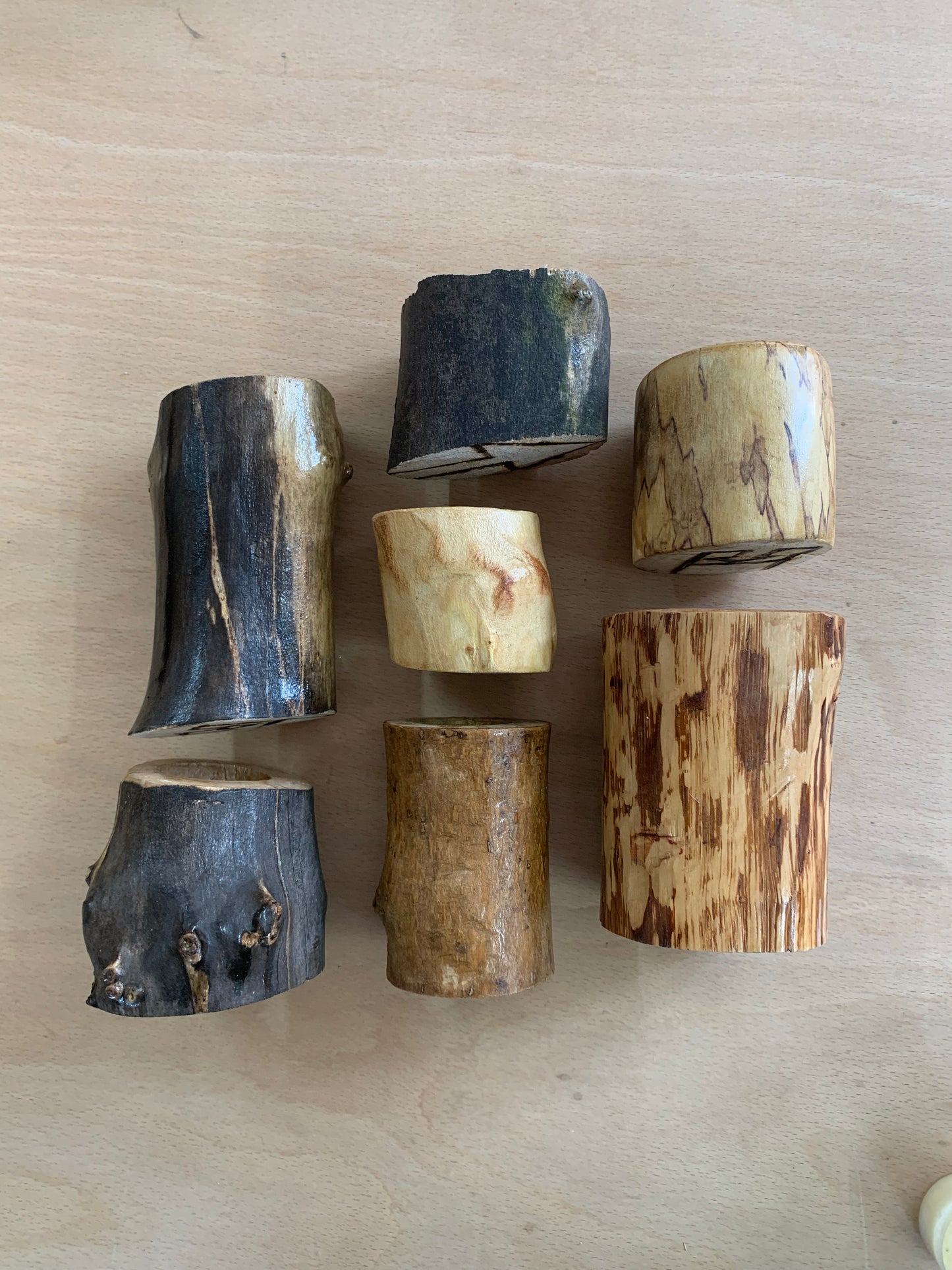 wooden candle holders