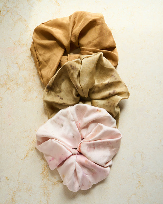 Organic UK Peace Silk Oversized Scrunchie