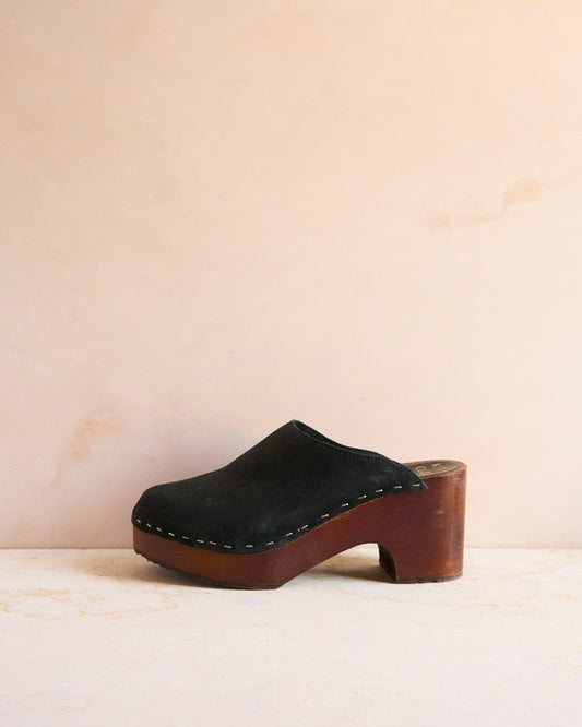 Onyx Suede Platform Klassisk Clog