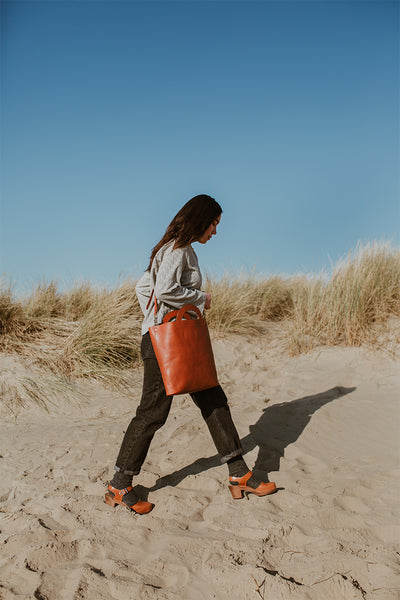 cumin leather mid heel mary jane clog