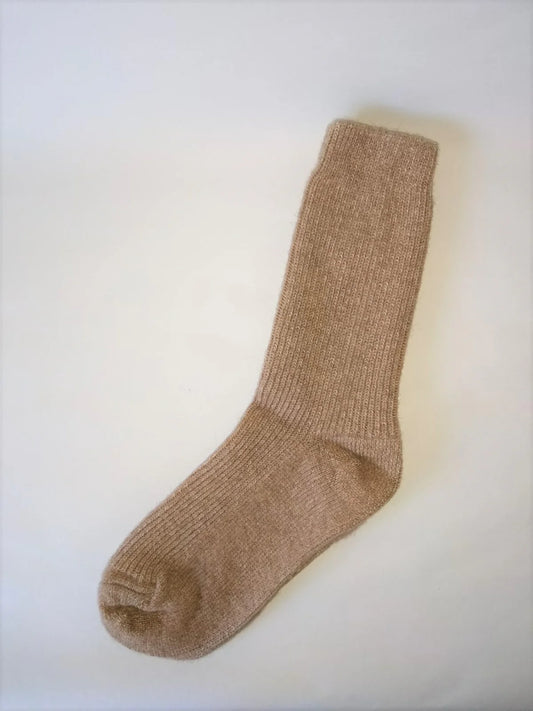 Lana Bambini Wool, Camel and Hemp Hazelnut Brown Camelia Crew Socks