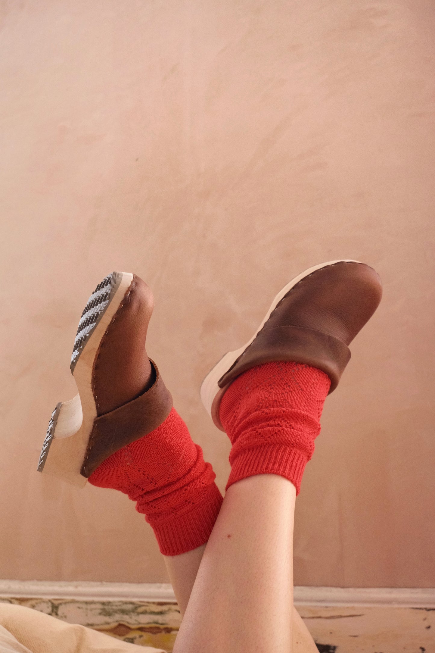 Le Bon Shoppe Modal Eyelet Socks - Poppy Red