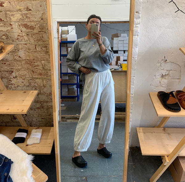 Natural ecru cotton jogging bottoms by le bon shoppe