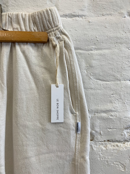 Natural ecru cotton jogging bottoms by le bon shoppe
