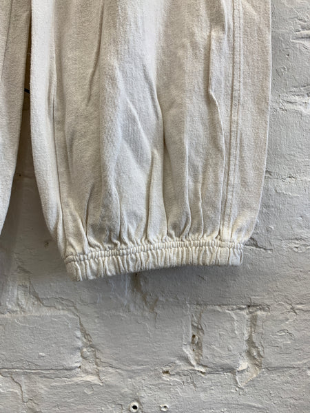 Natural ecru cotton jogging bottoms by le bon shoppe