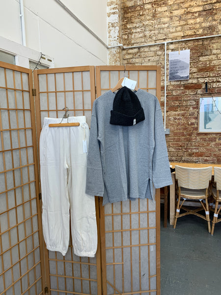 Natural ecru cotton jogging bottoms by le bon shoppe