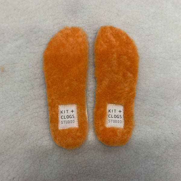 Tangerine orange sheepskin insoles