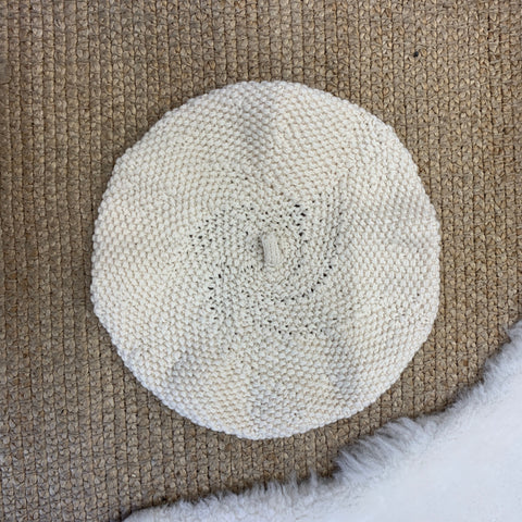 Knitted Cream Beret by SGB