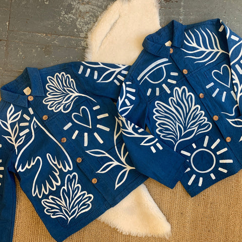 Amy Isles Freeman handpainted Unisex Worker jackets
