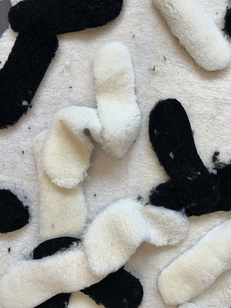 sheepskin clog liners natural and black