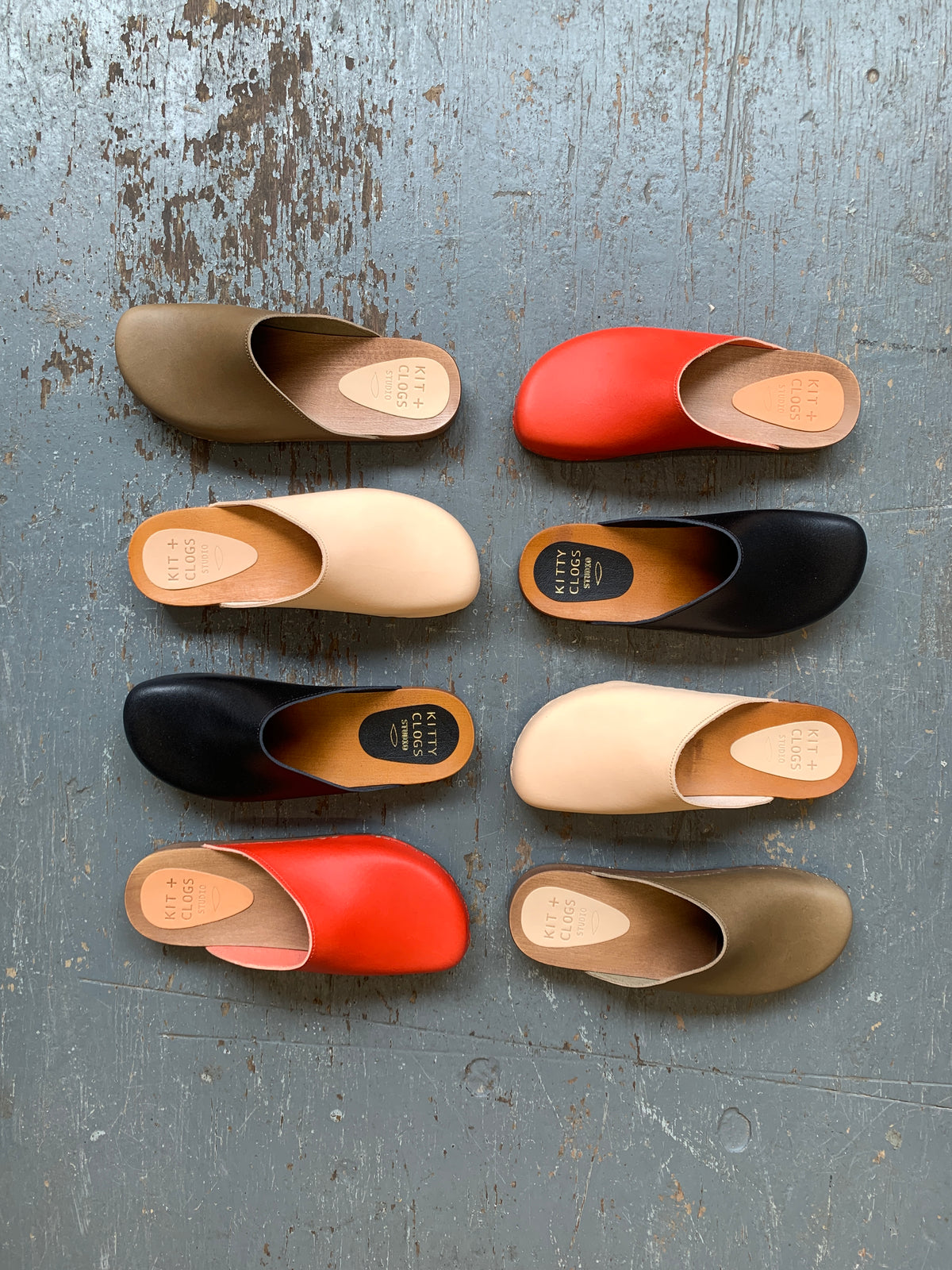 Moss Green Brown Flex Base Klassisk Clog – KIT + CLOGS STUDIO