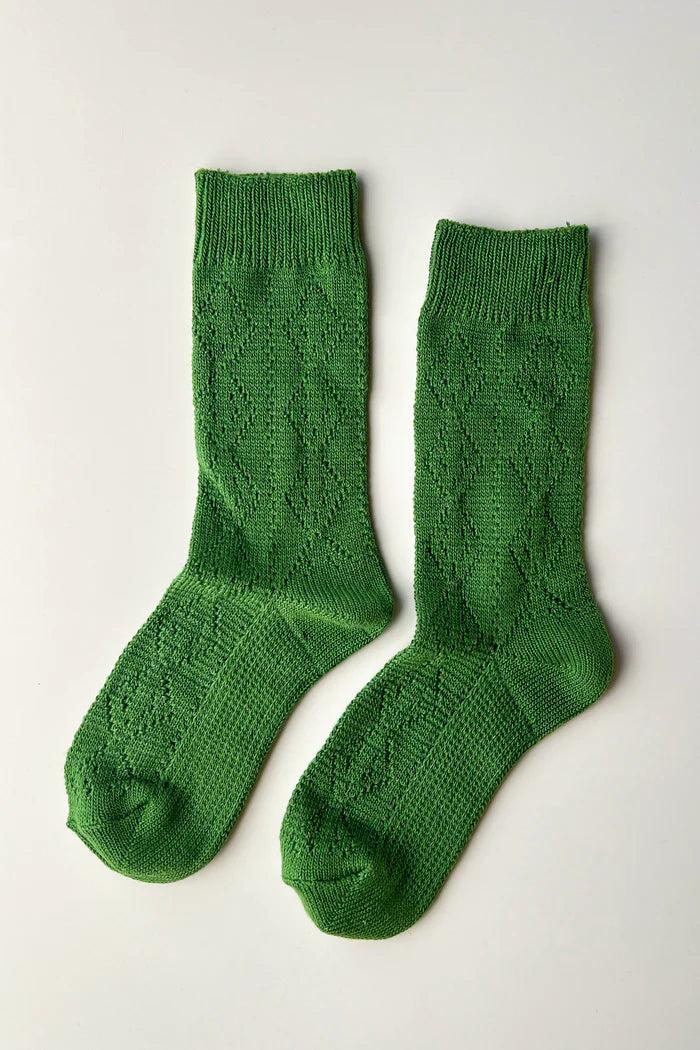 Le Bon Shoppe Modal Eyelet Socks - Palm Green