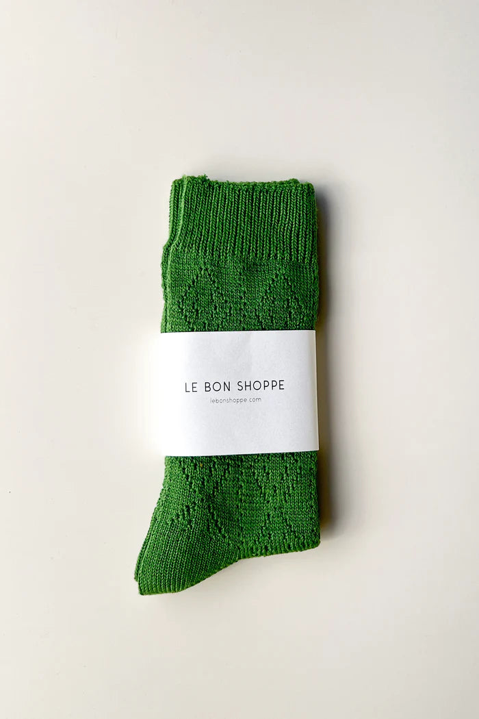 Le Bon Shoppe Modal Eyelet Socks - Palm Green
