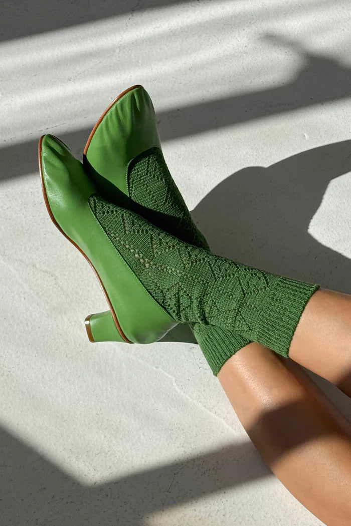 Le Bon Shoppe Modal Eyelet Socks - Palm Green