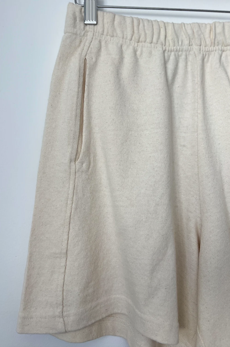 Flared BB Shorts in Ecru