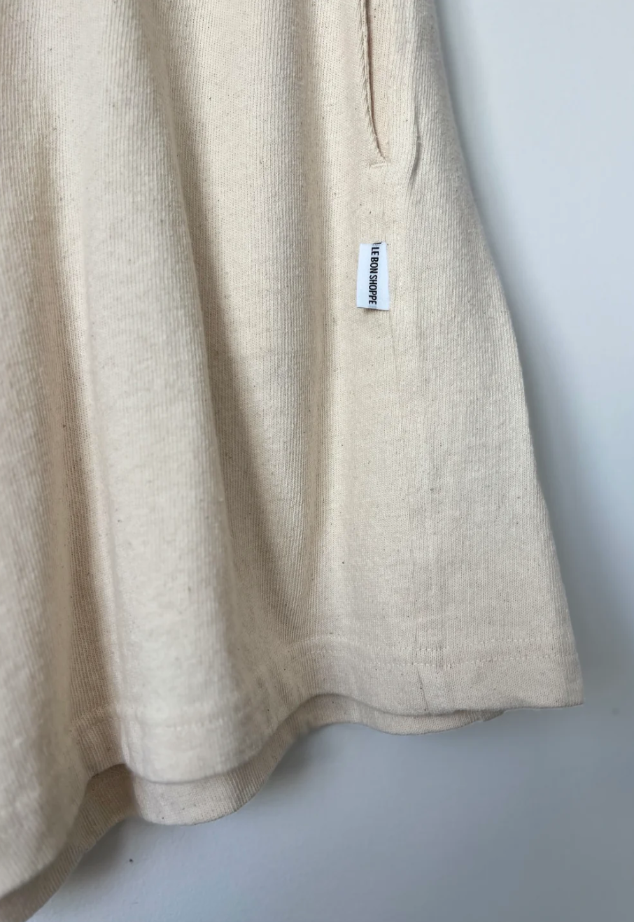Flared BB Shorts in Ecru