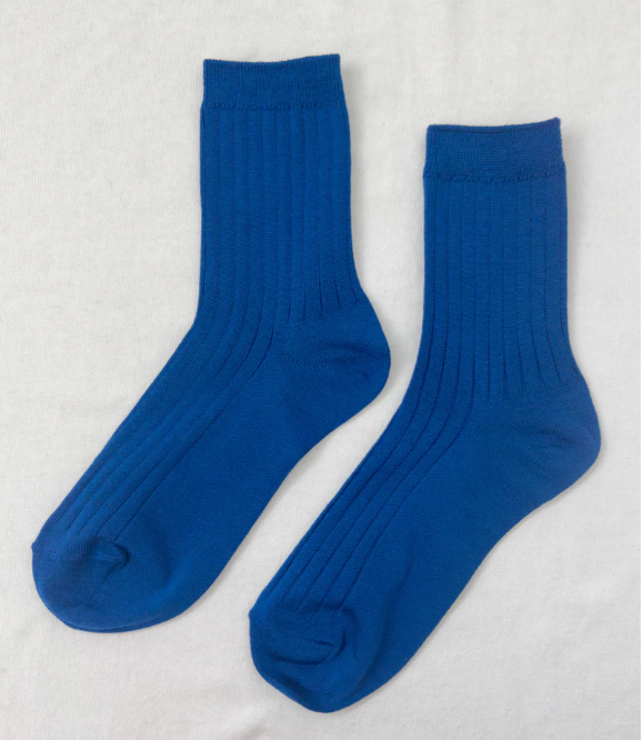 Her Socks in Cobalt