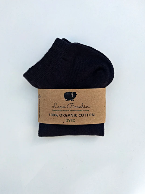 Lana Bambini Organic Cotton Navy Knit Stefano Short Ankle Socks