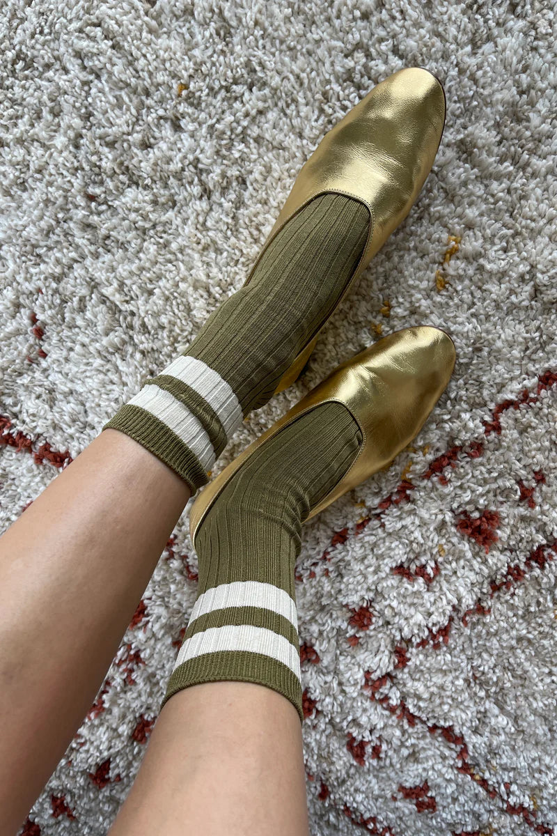 Le Bon Shoppe Her Varsity Socks in Fern