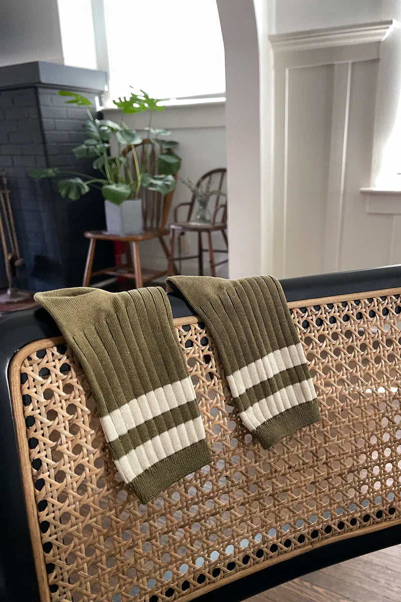 Le Bon Shoppe Her Varsity Socks in Fern
