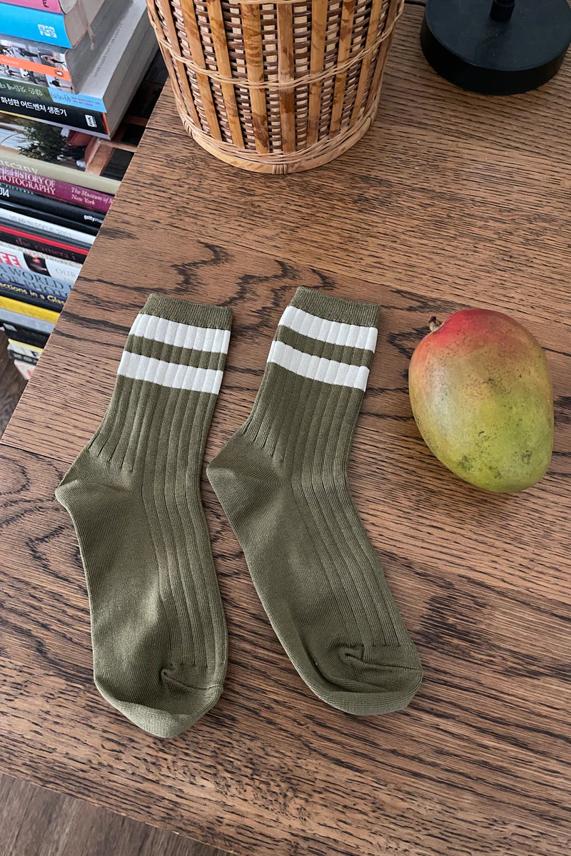 Le Bon Shoppe Her Varsity Socks in Fern