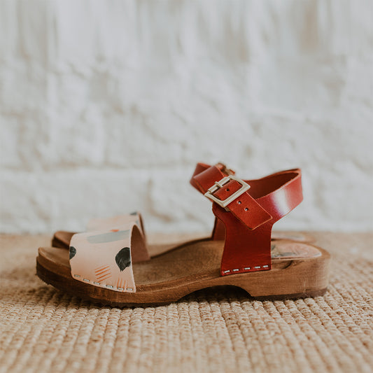 handpainted brandy clog sandals
