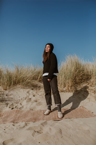 Sand beige suede classic-style swedish clog with strap