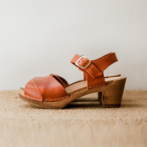 cumin leather heel clogs sandal