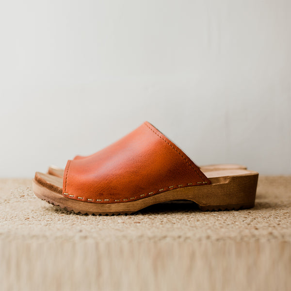 cumin leather slider clog sandal