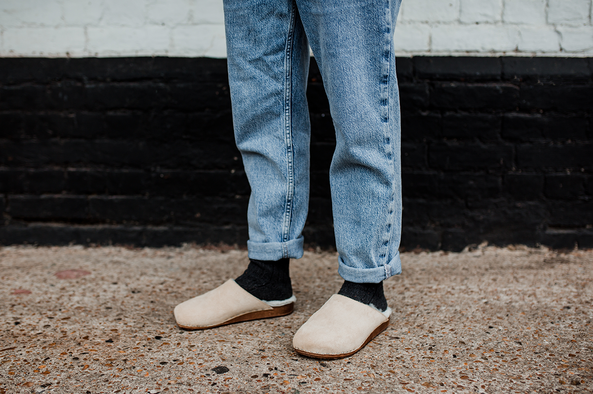 Sand Suede Sheepskin-Lined Flex Base Klassisk Clog