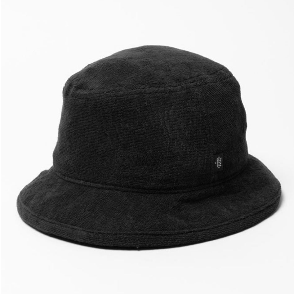 thing fabrics black towelling bucket hat