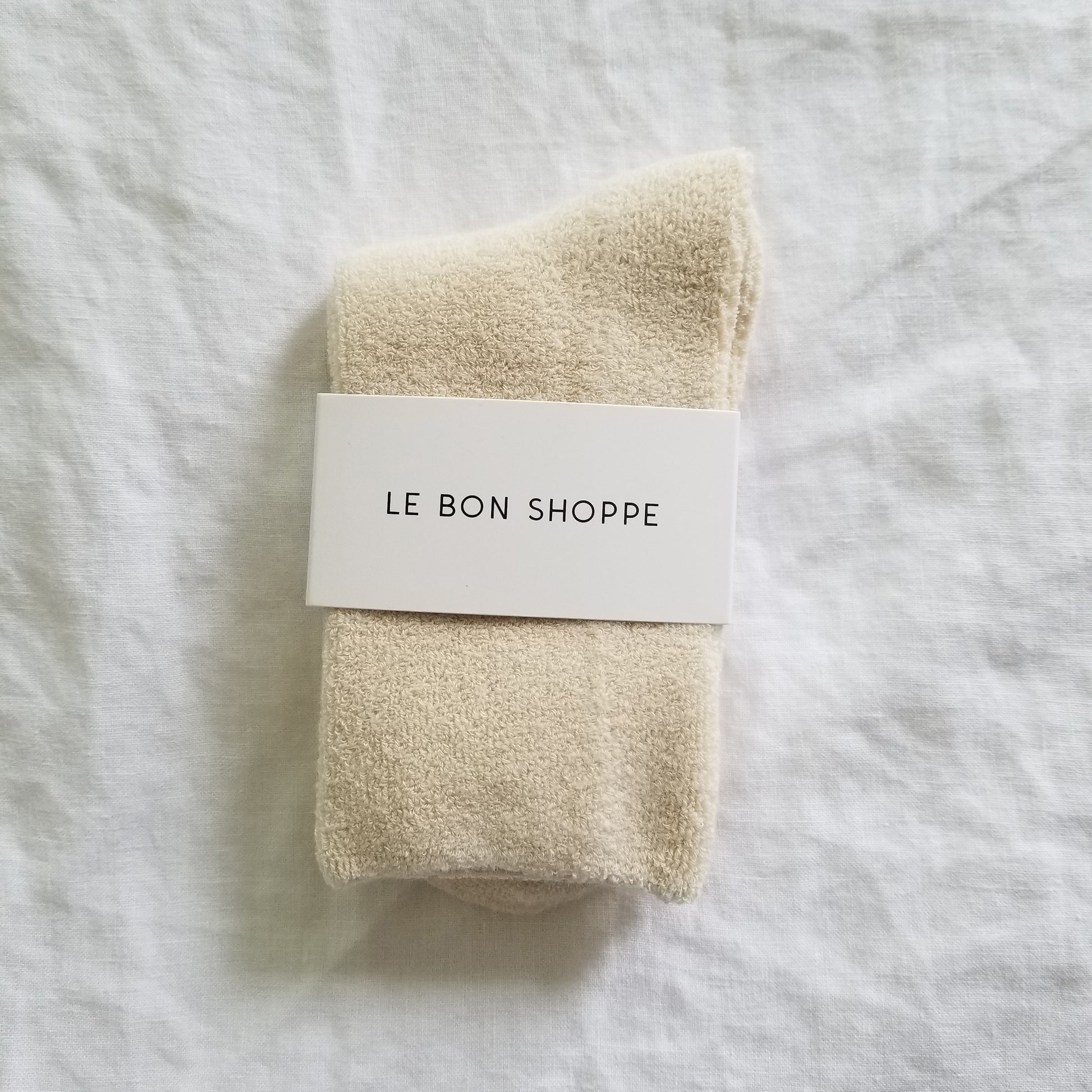 cosy cream ankle length terry cotton socks