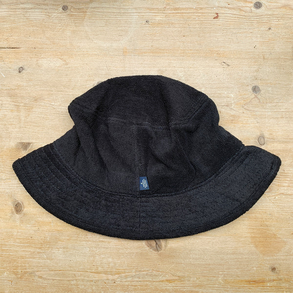 thing fabrics black towelling bucket hat
