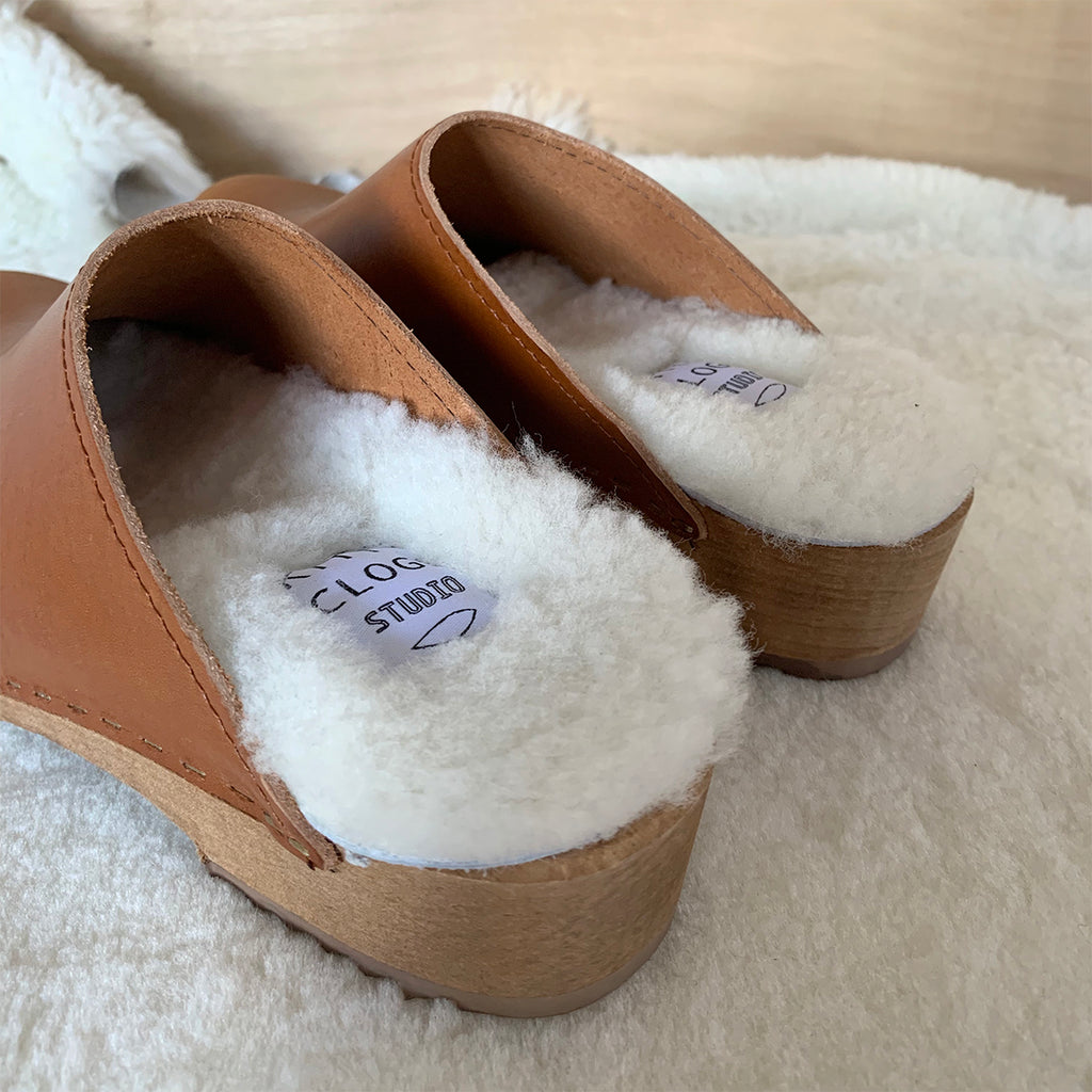 Sheepskin clogs sales