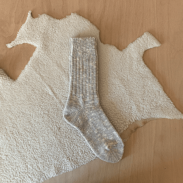 Light Grey Low Guage Slub Socks
