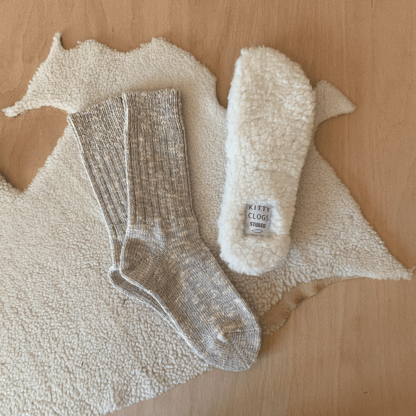 Light Grey Low Guage Slub Socks