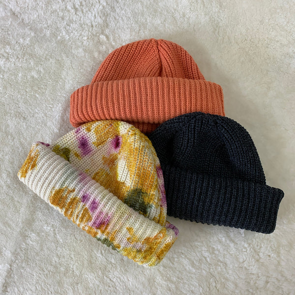 naturally dyed beanie hats