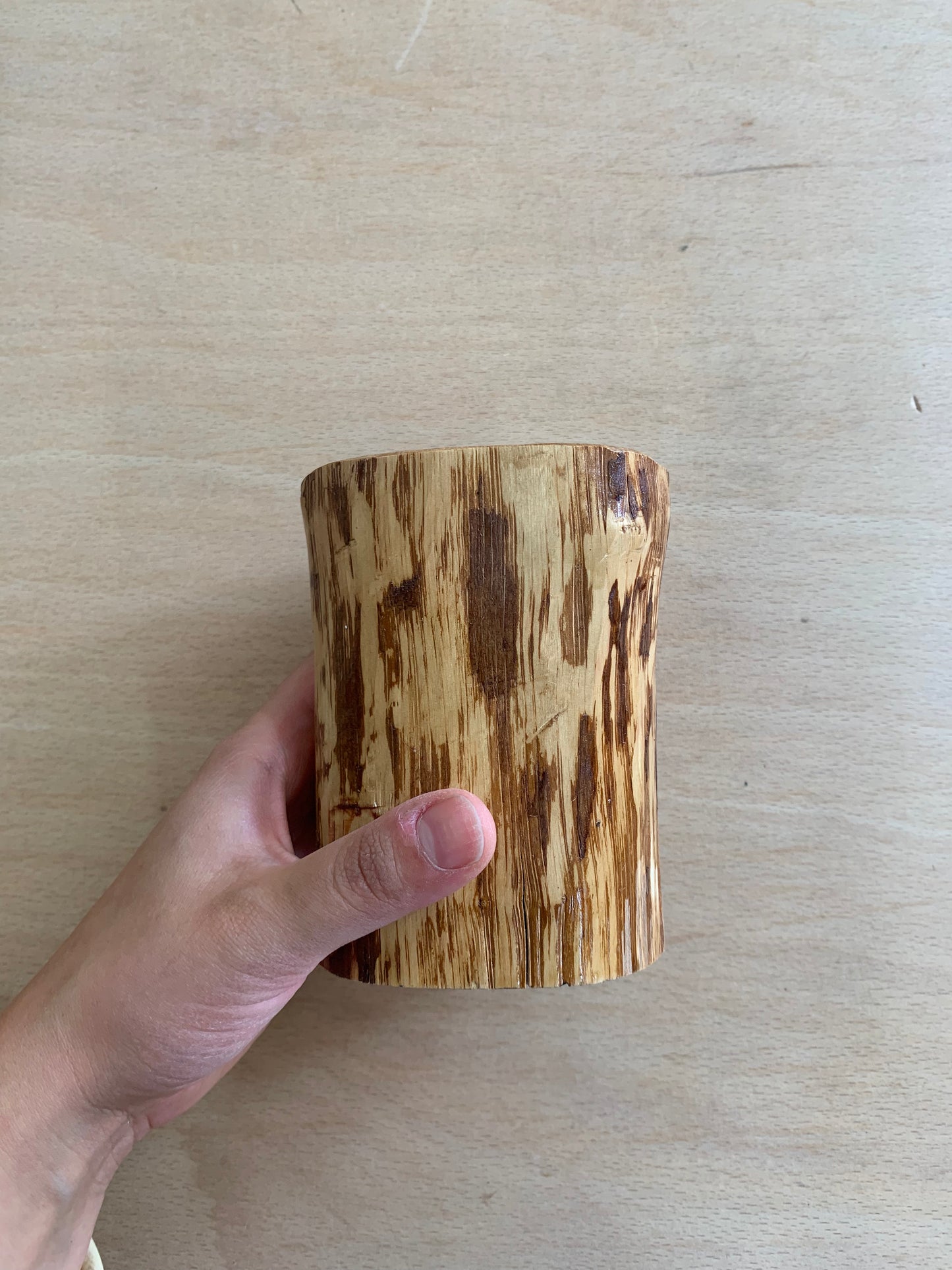 wooden candle holders