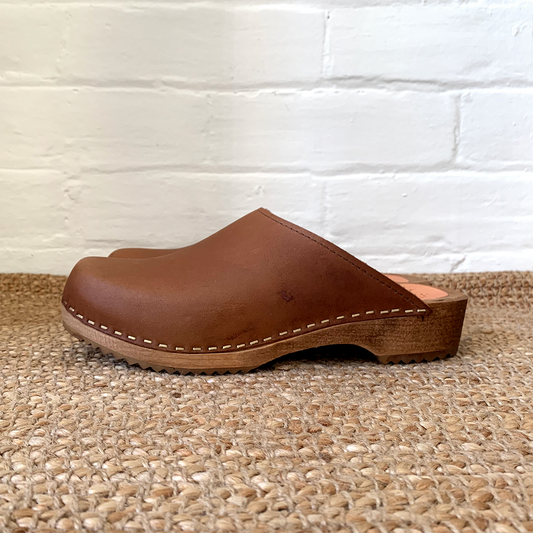 cacao low heel klassisk classic mule swedish clogs