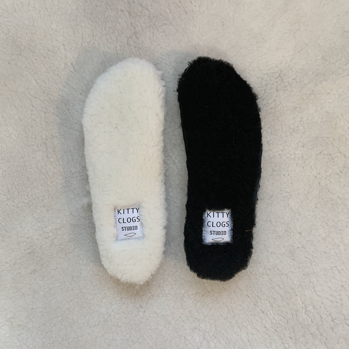 sheepskin clog liners natural and black