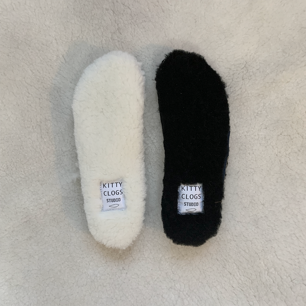 sheepskin clog liners natural and black