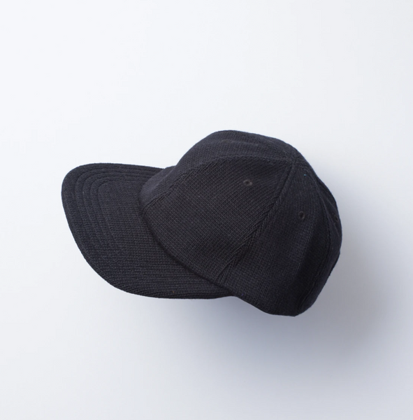 Knitted Black Recycled Six Panel Cap