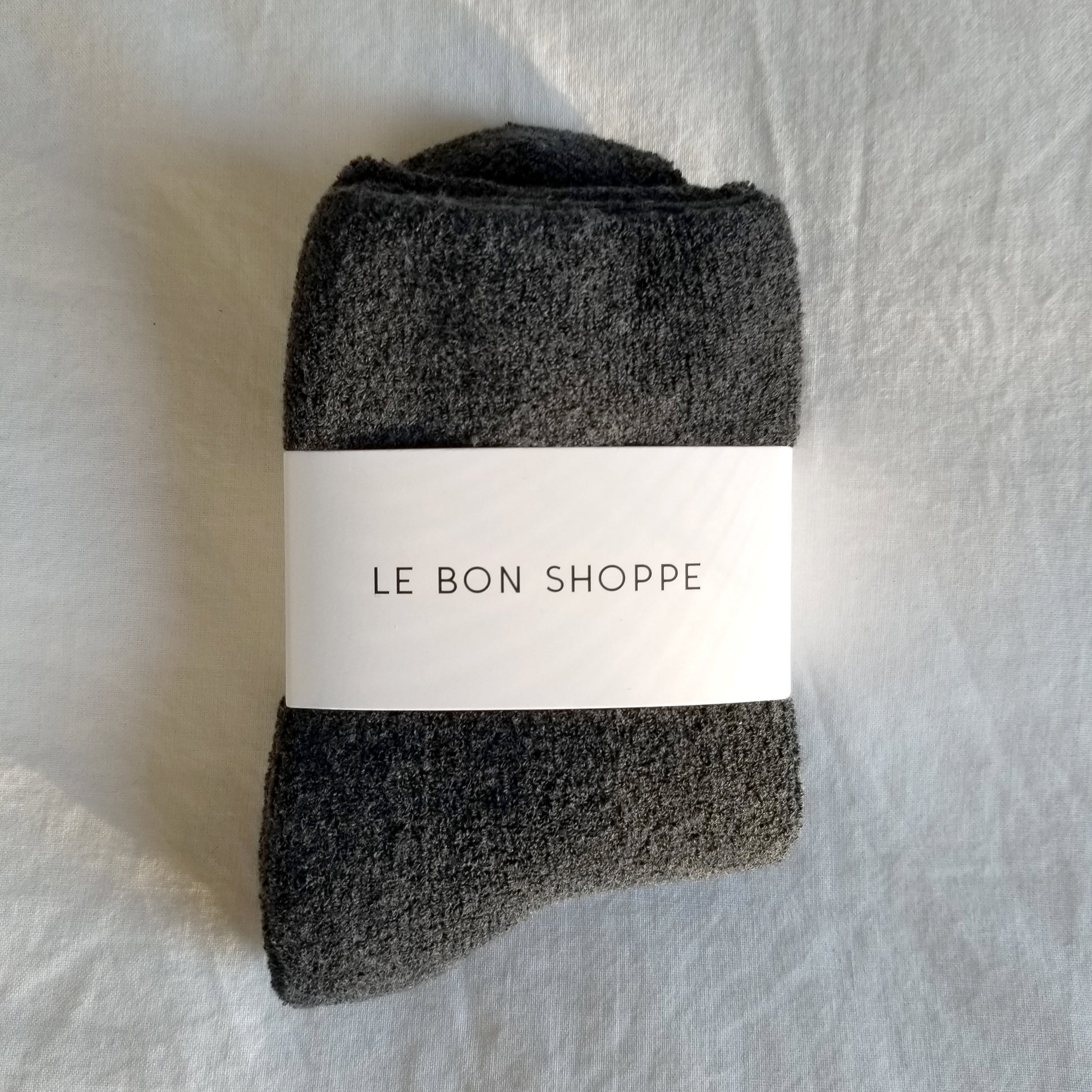 cosy charcoal grey ankle length terry cotton socks
